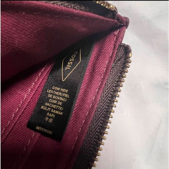 Y2K NWT Fossil Pink Rose Leather Phone Case Wallet CHIC - Picture 6 of 7